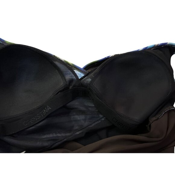 Christina Swimsuit Womens 16L Tall One Piece Blue Brown Lined Scoop Back Used - Picture 6 of 12